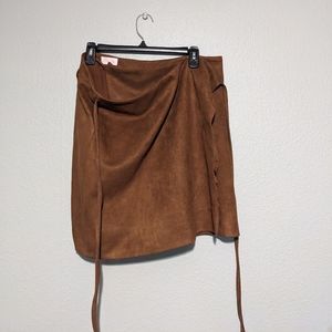 Faux Suede Pink Lily Skirt